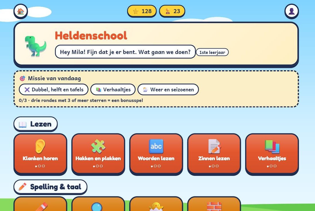 Heldenschool 1ste graad: speelplein