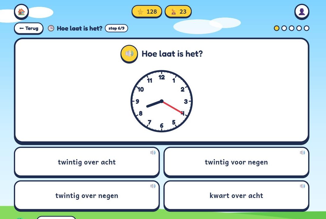 Klok lezen in het eerste leerjaar