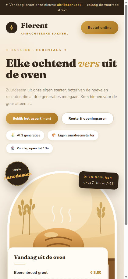 Voorbeeldtemplate van J-Consulting op mobiel