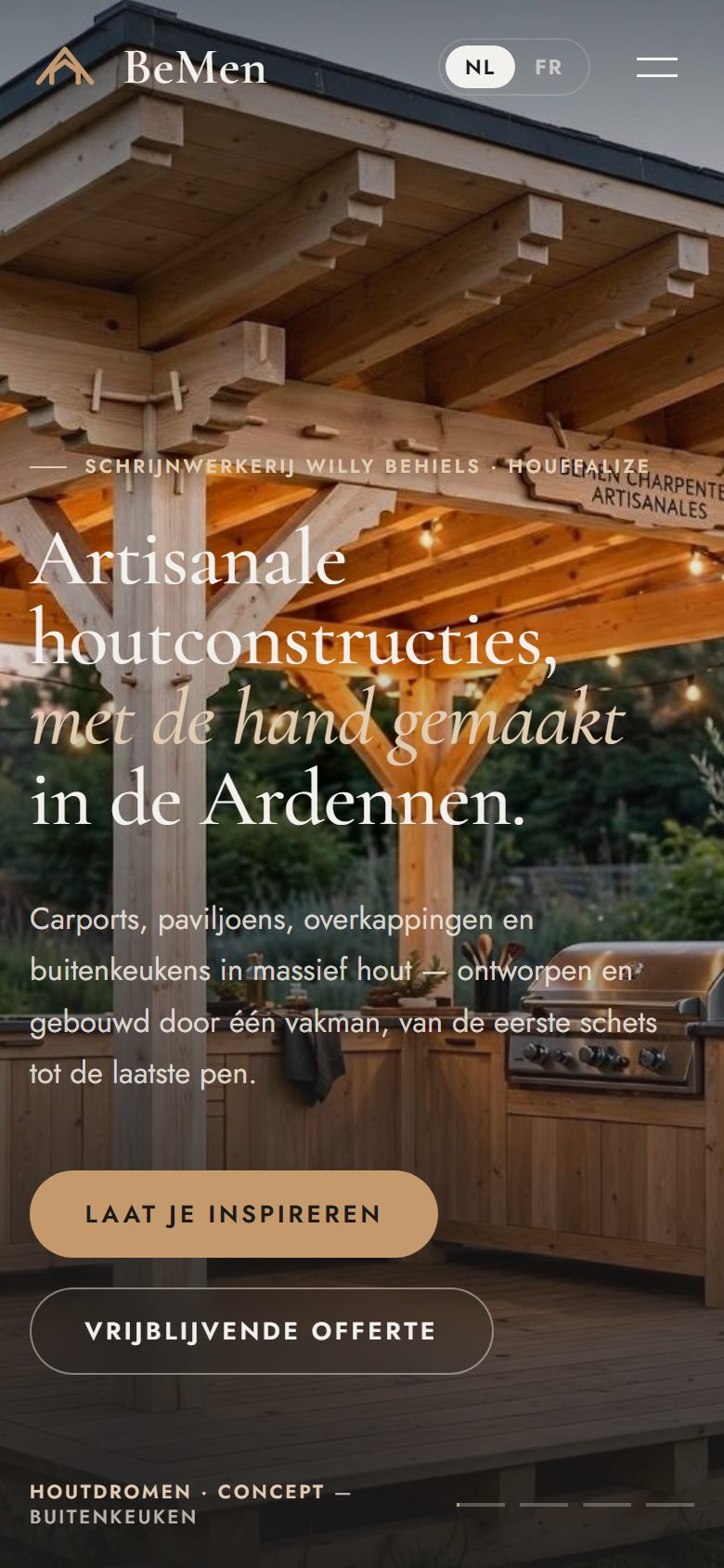 Nieuwe site op mobiel
